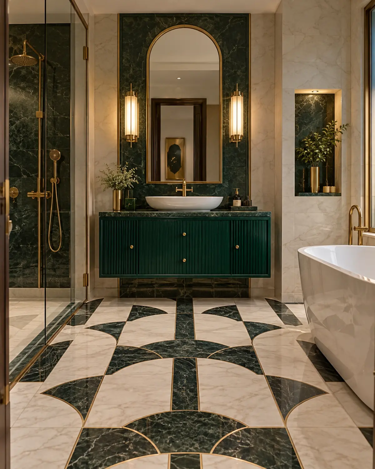 Tile interior in the Art Deco Glam style