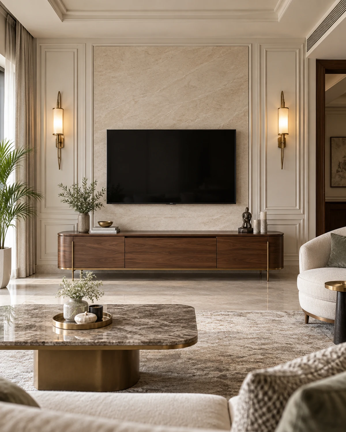 TV Unit interior in the Classic Luxe style