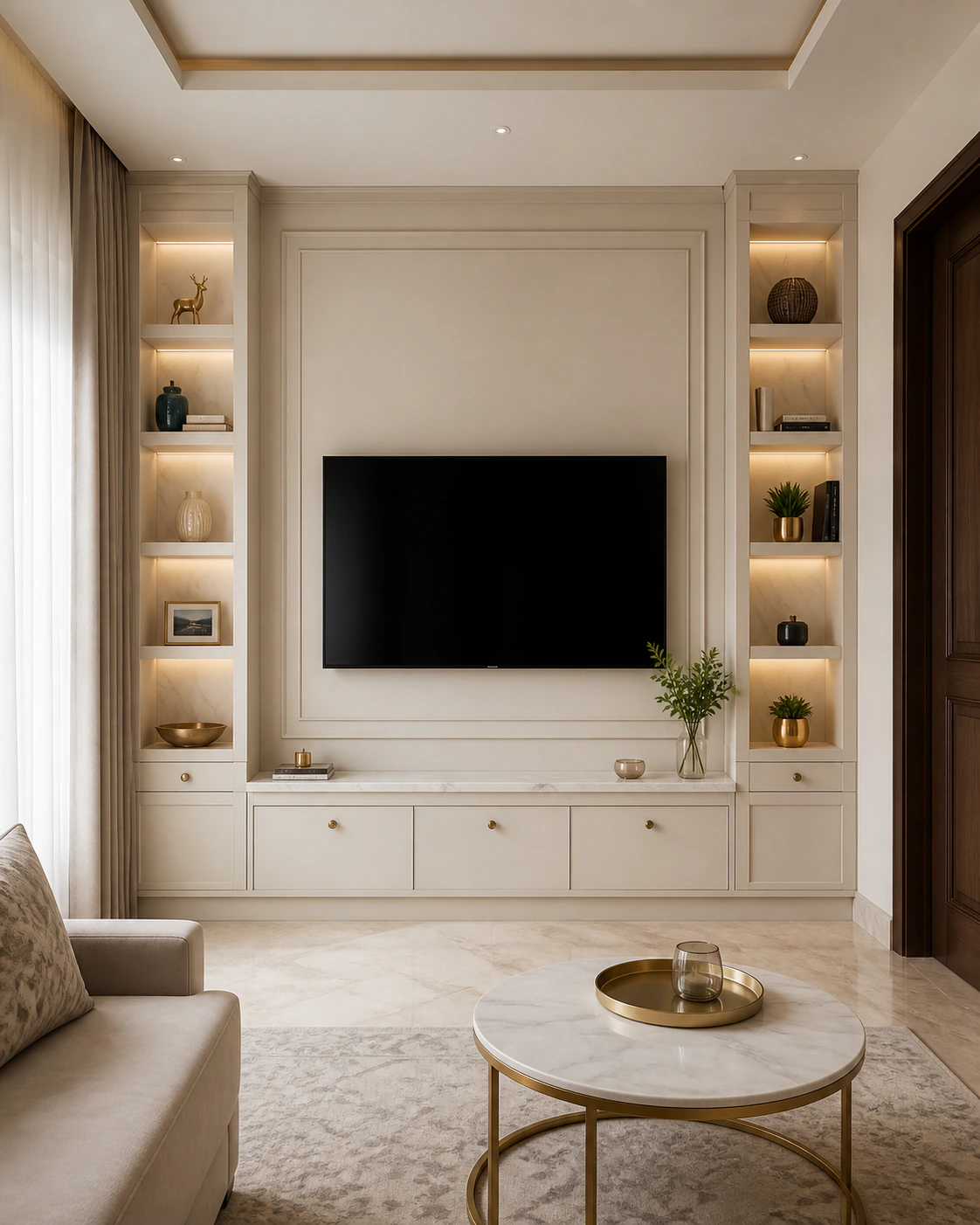 TV Unit interior in the Classic Luxe style