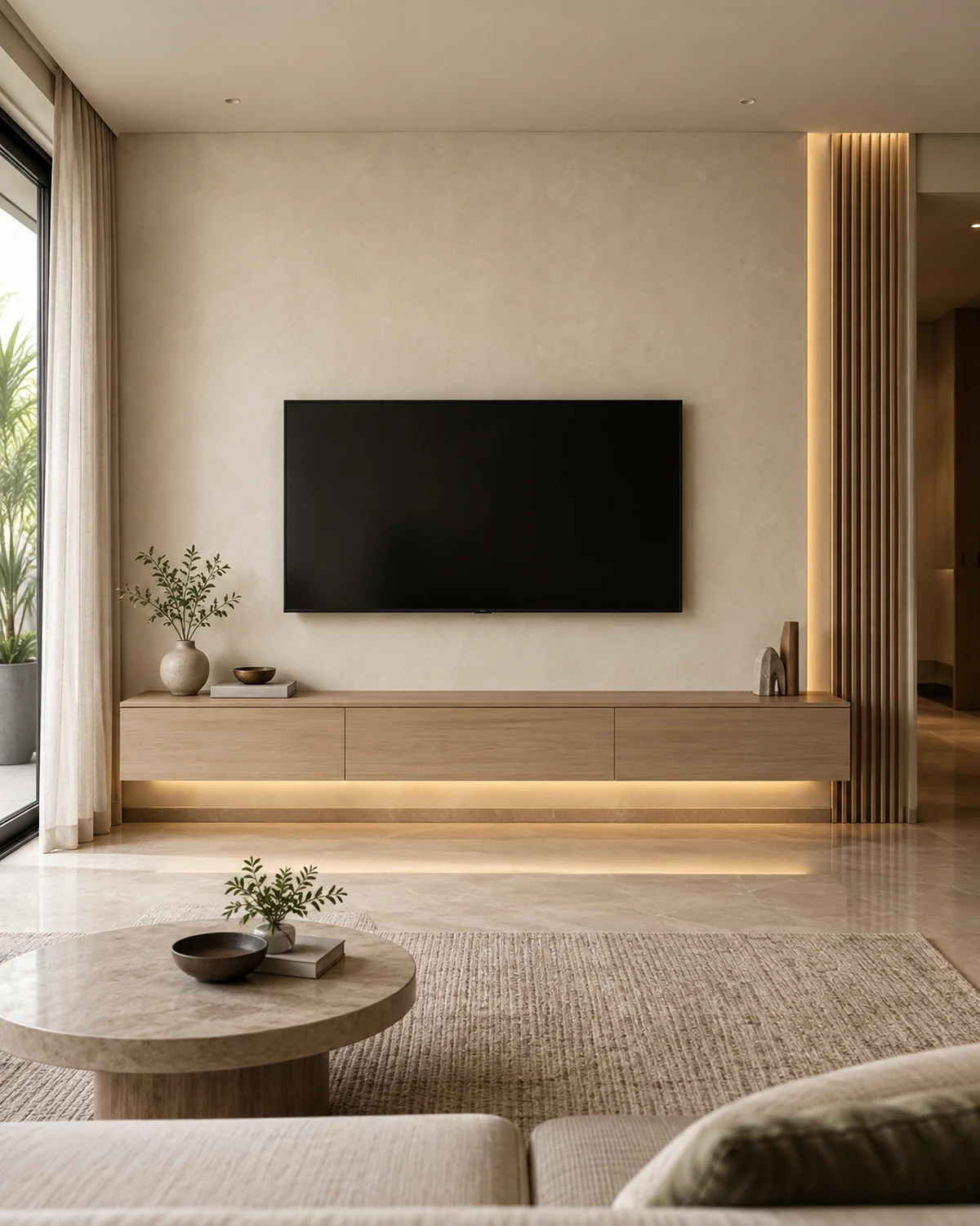 TV Unit interior in the Serene Minimal style