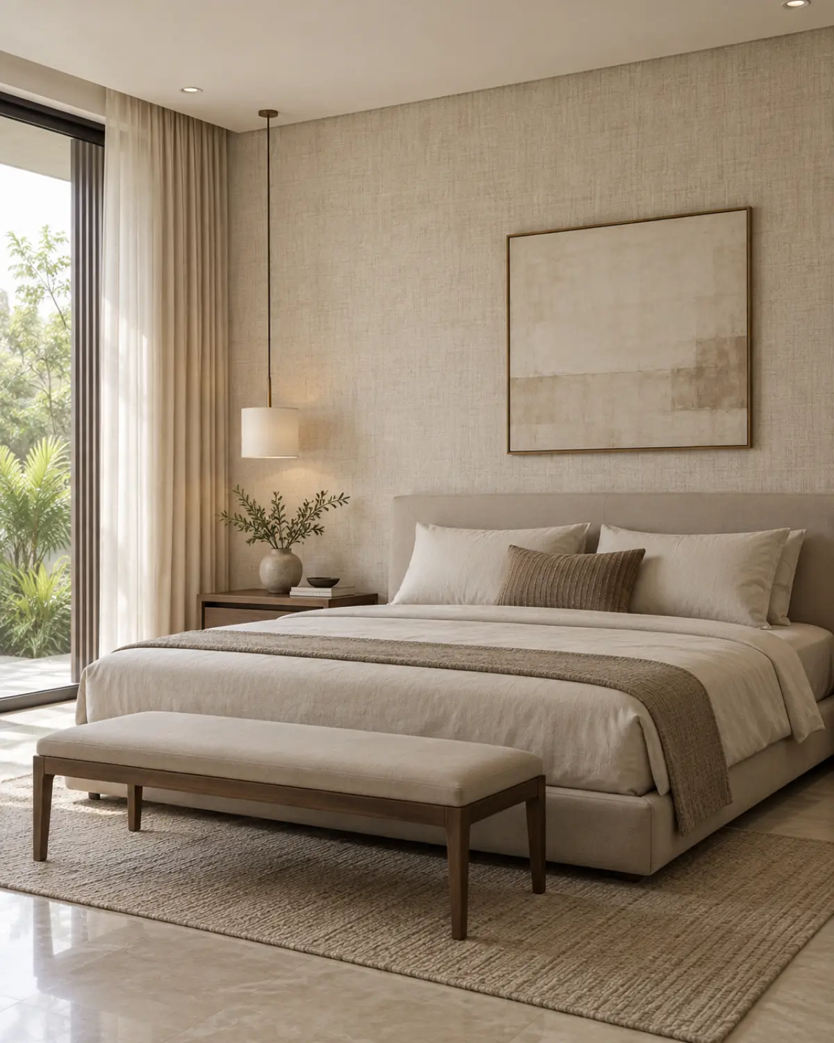 Wallpaper interior in the Serene Minimal style