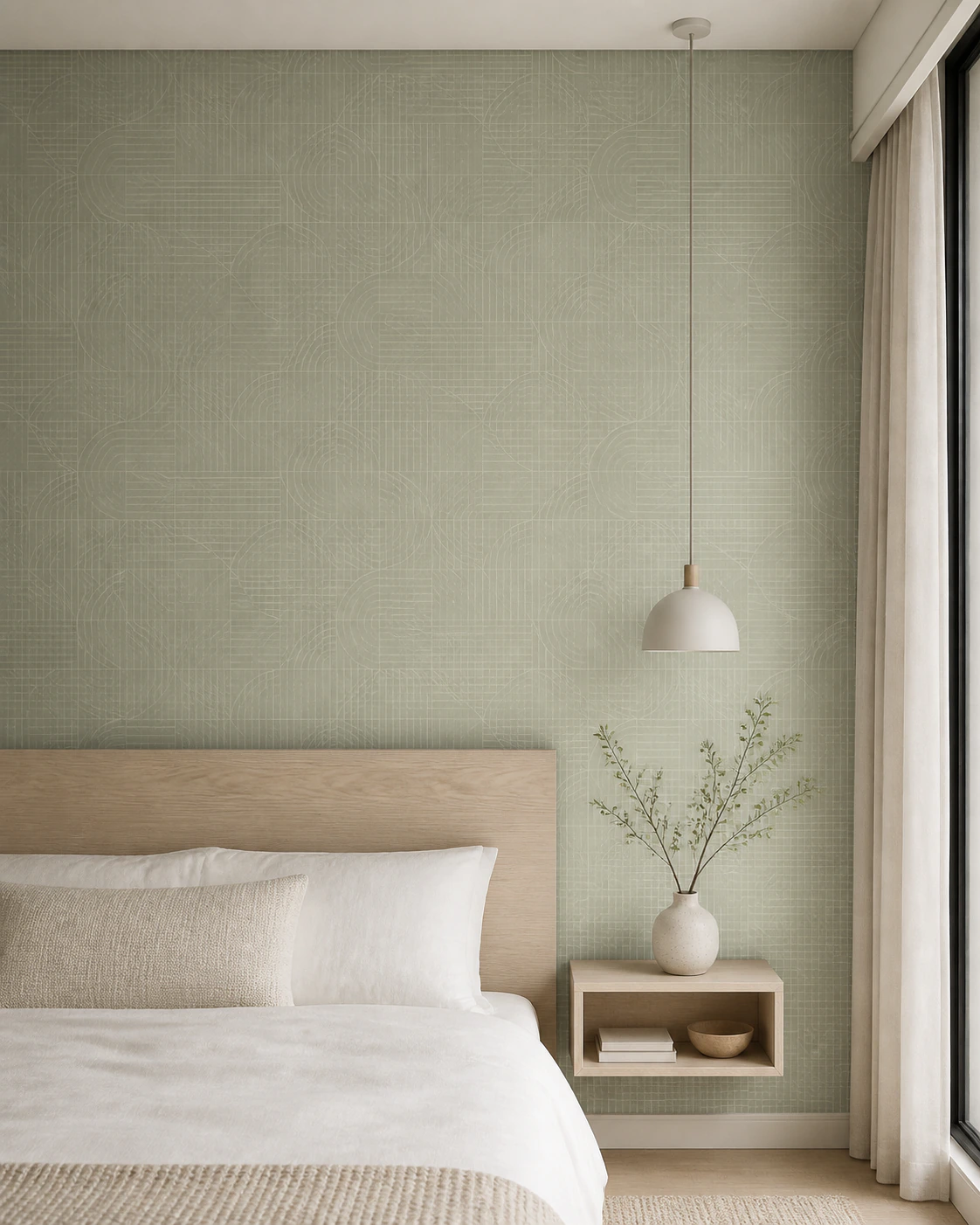 Wallpaper interior in the Indo-Scandinavian style